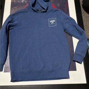 Vans Blue Pullover Hoodie with Chest Box Logo